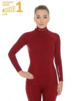 Brubeck Футболка женская дл.рукав Wool Merino 78% Бордо в Ставрополе