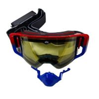 AiM Очки снегоходные с магнитной линзой и подогревом (PRO) 31-107 Accu Heated Red-Blue Glossy в Ставрополе