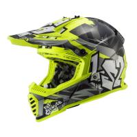 LS2 Шлем MX437 Fast Evo Mini Crusher Black Hi-Vis Yellow в Ставрополе