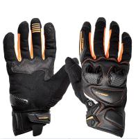 Sweep Перчатки кожаные+текстиль Hammer Black/Orange в Ставрополе