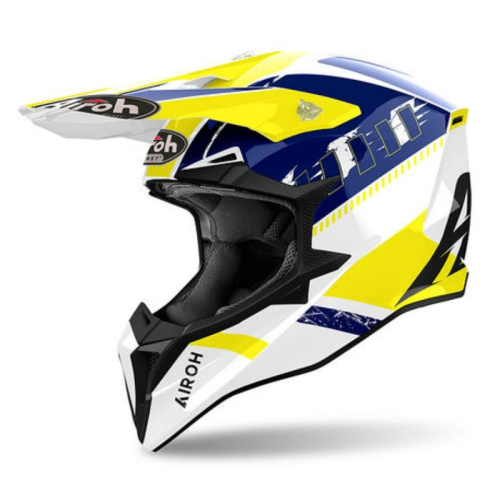 Airoh Мотошлем Wraaap Feel Yellow/Blue Gloss в Ставрополе