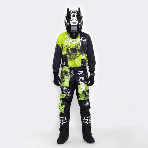 Grom Штаны кроссовые MX Religion lime в Ставрополе